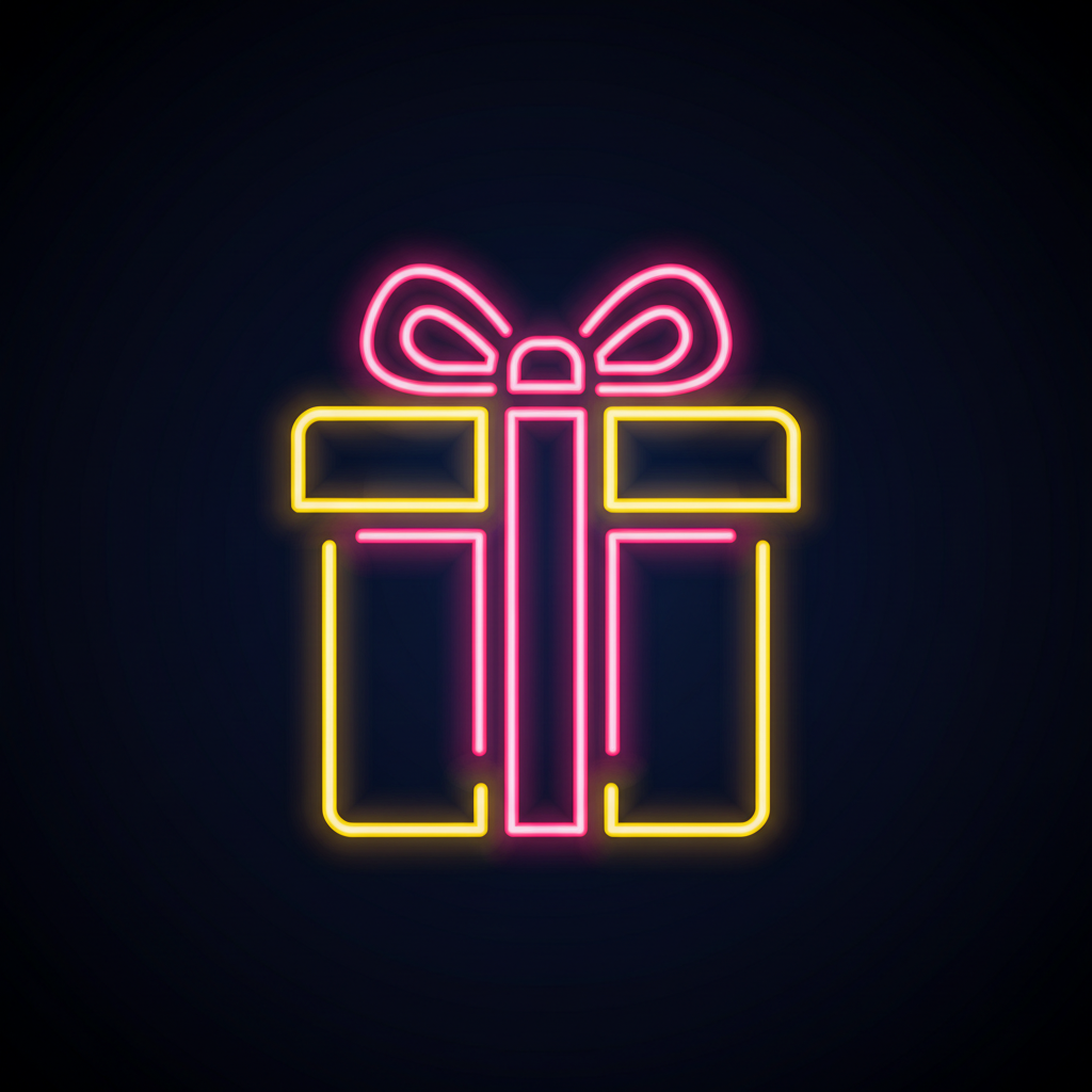 Neon Gift Icon
